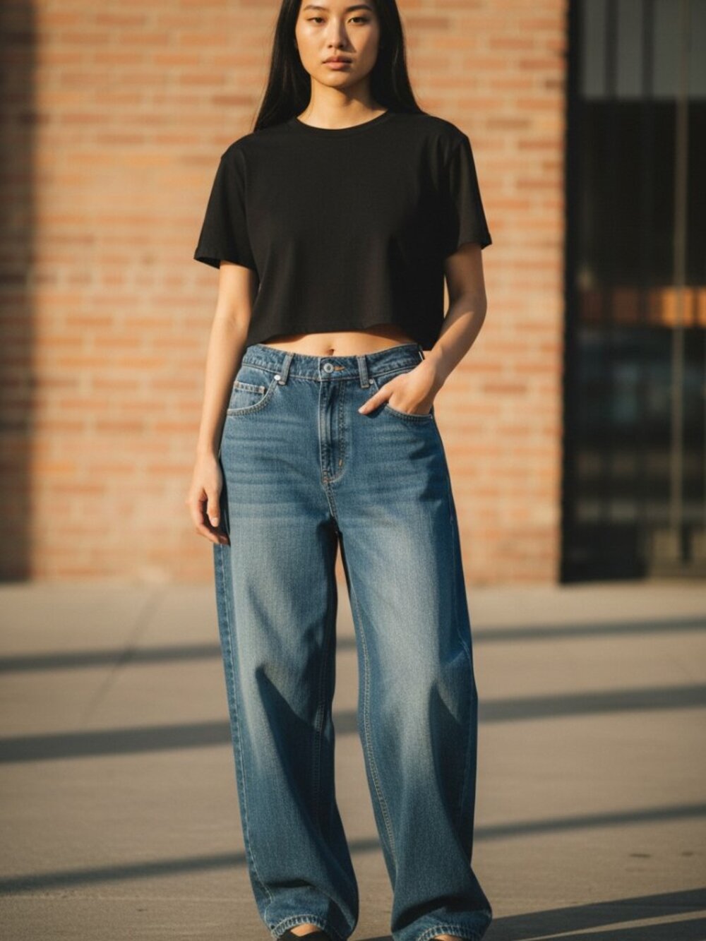 Women's Blue Straight Leg Jeans